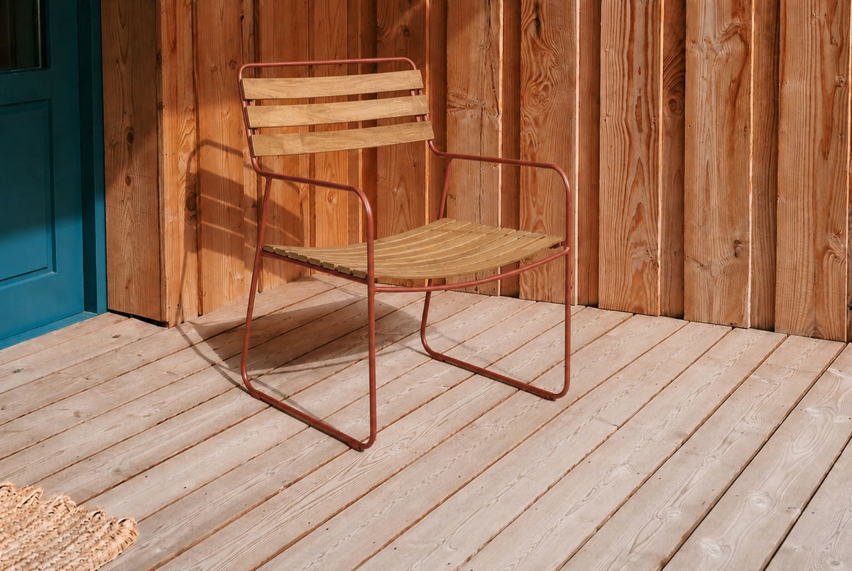 Surprising Teak Armch-C.Orange